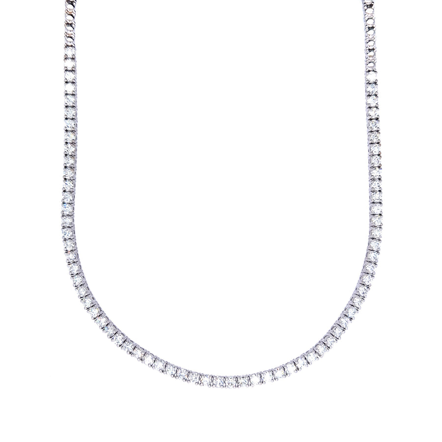 Diamond Tennis Necklace half diamonds 4.50Ct