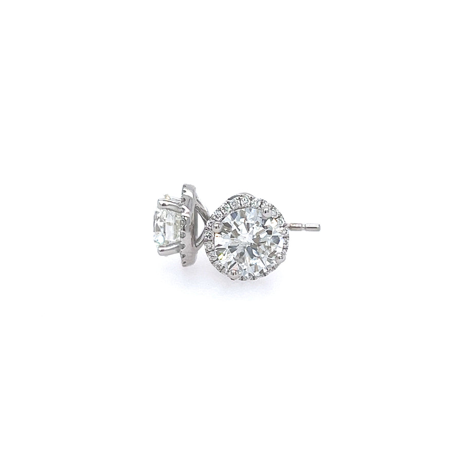 Diamond halo stud earrings 2.20Ct