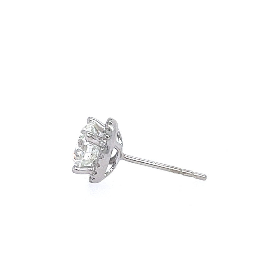 Diamond halo stud earrings 2.20Ct