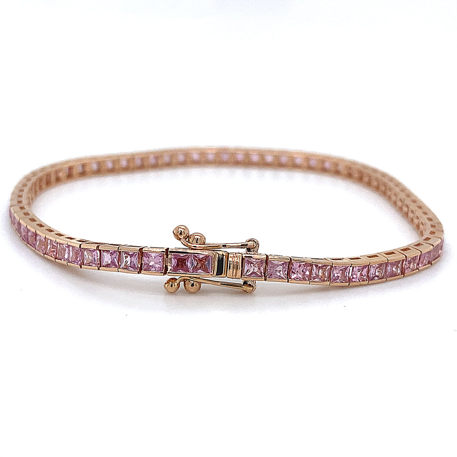 Pink Sapphire Tennis Bracelet 7.00Ct