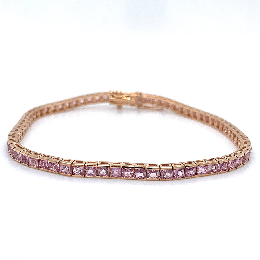 Pink Sapphire Tennis Bracelet 7.00Ct