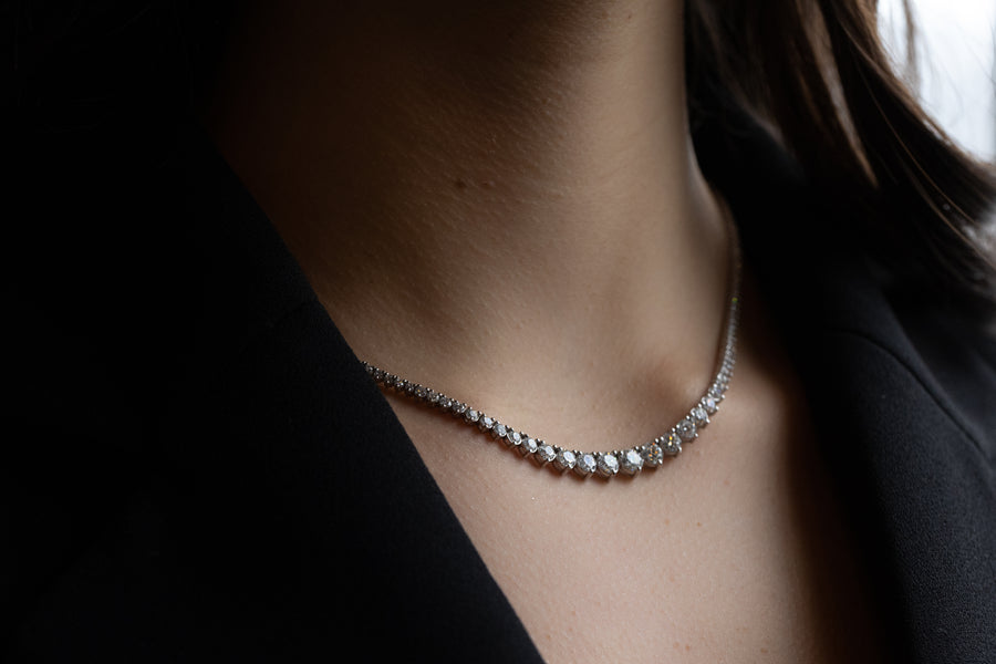 Diamond Tennis Necklace Graduating 5.20Ct