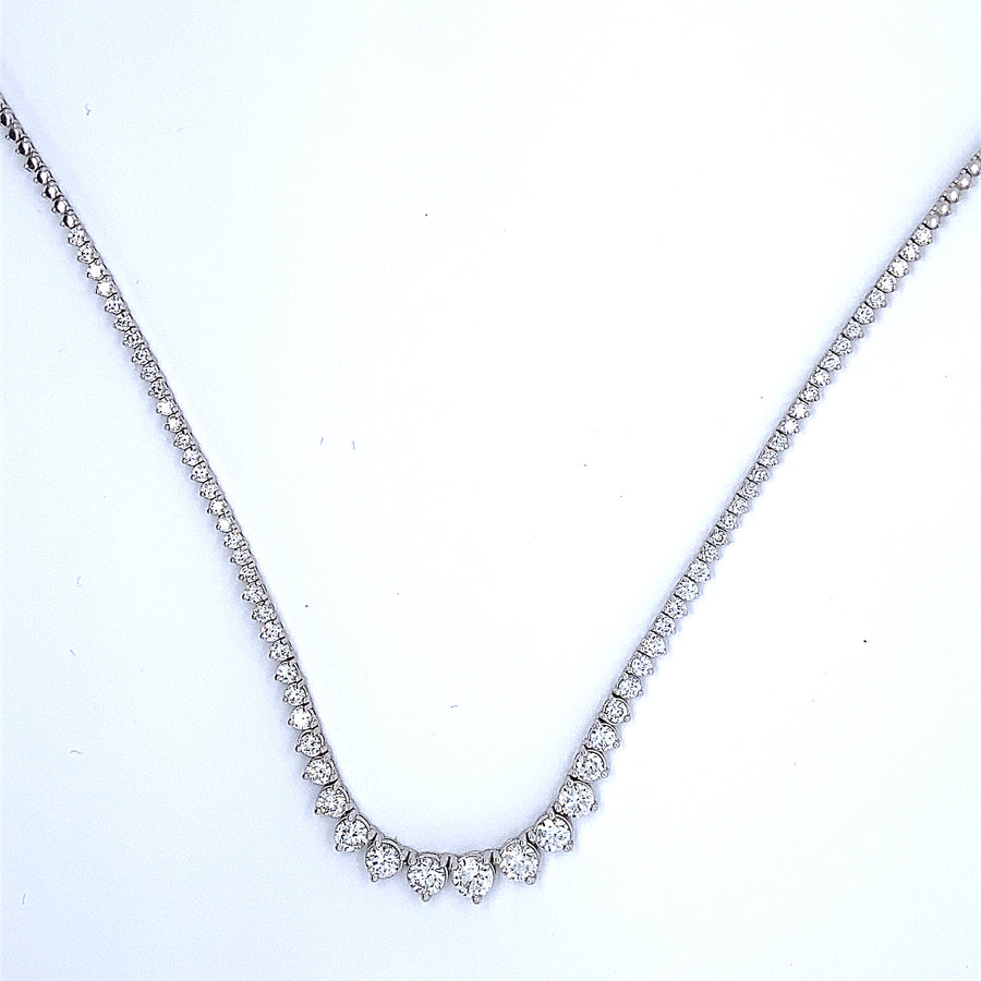 Diamond Tennis Necklace Graduating 5.20Ct