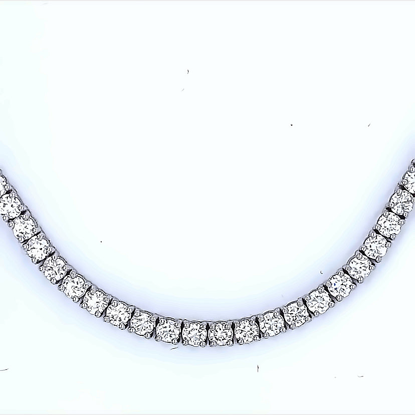 Diamond Tennis Necklace half diamonds 5.96Ct