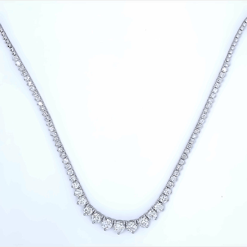 Diamond Tennis Necklace Graduating 7.40Ct.