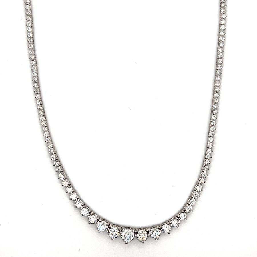 Diamond Tennis Necklace Graduating 3.02Ct