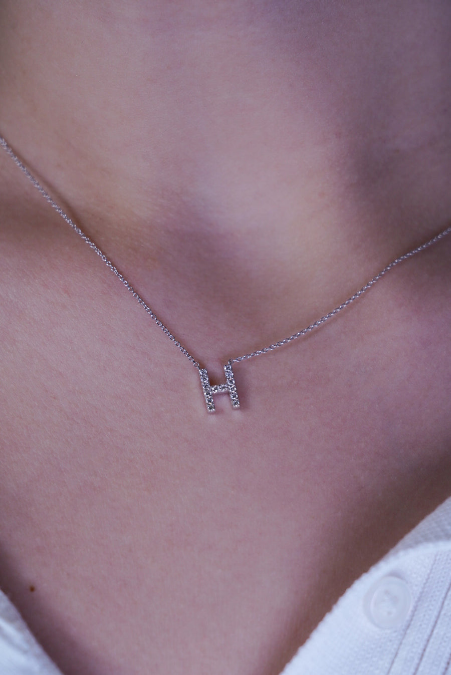 Initial diamond pendant (H)