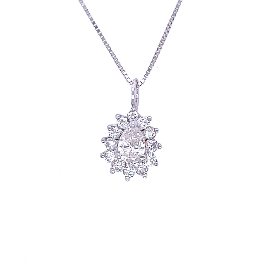 Pear shape diamond pendant