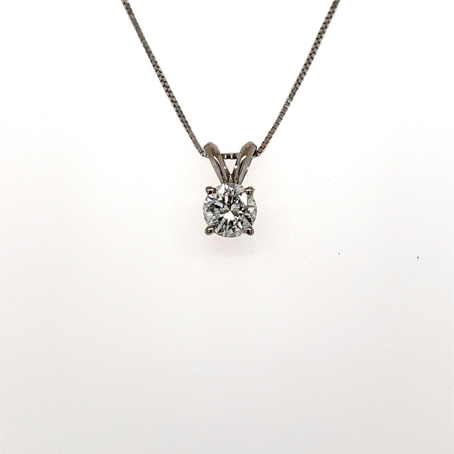 Solitaire diamond pendant with gold chain 0.55Ct