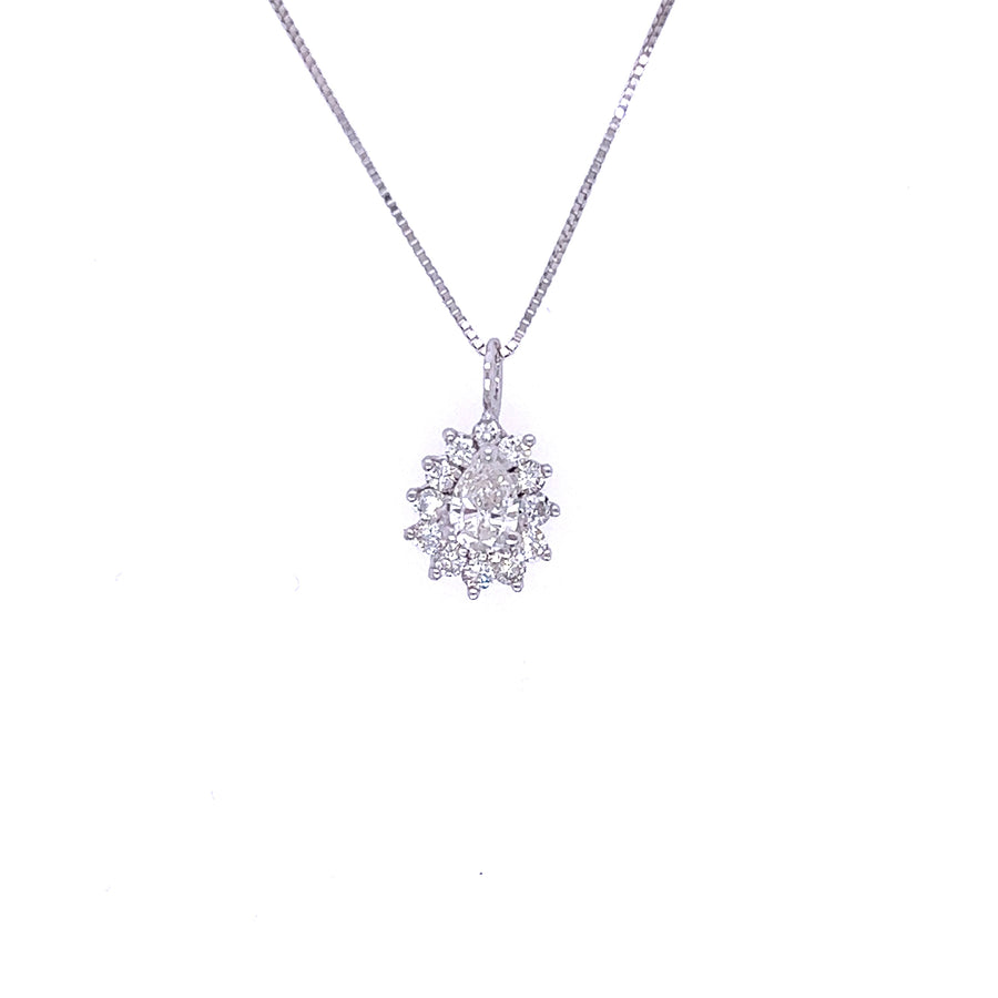 Pear shape diamond pendant