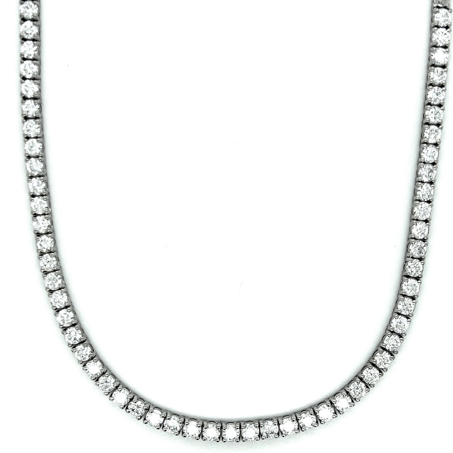 Diamond Tennis Necklace half diamonds 7.20Ct