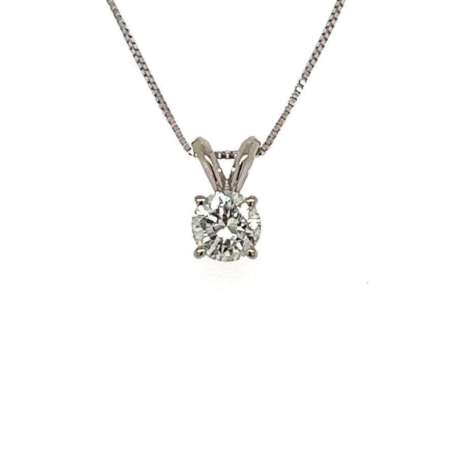 Solitaire diamond pendant with gold chain 0.55Ct