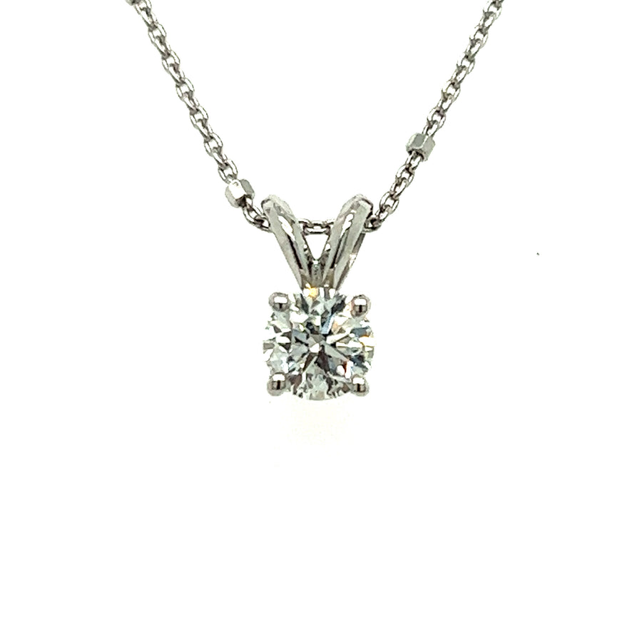 Solitaire diamond pendant with gold chain 0.50Ct