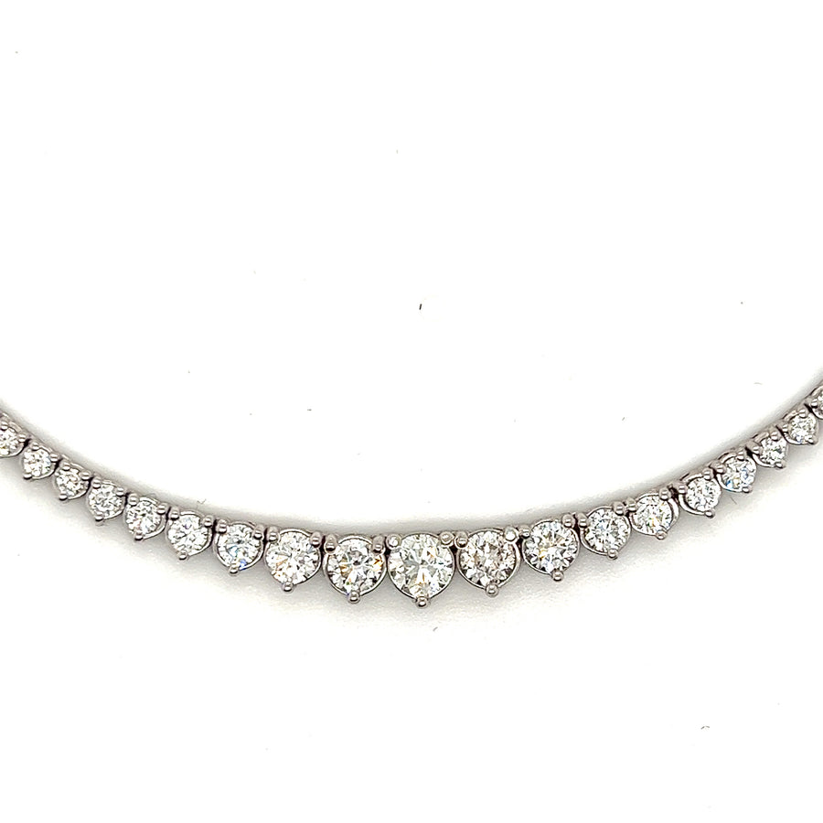 Diamond Tennis Necklace Graduating 3.02Ct