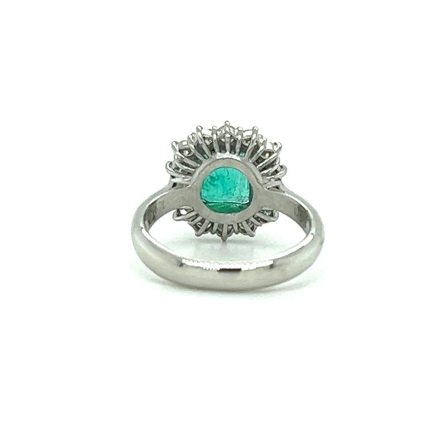 Diamond green emerald ring