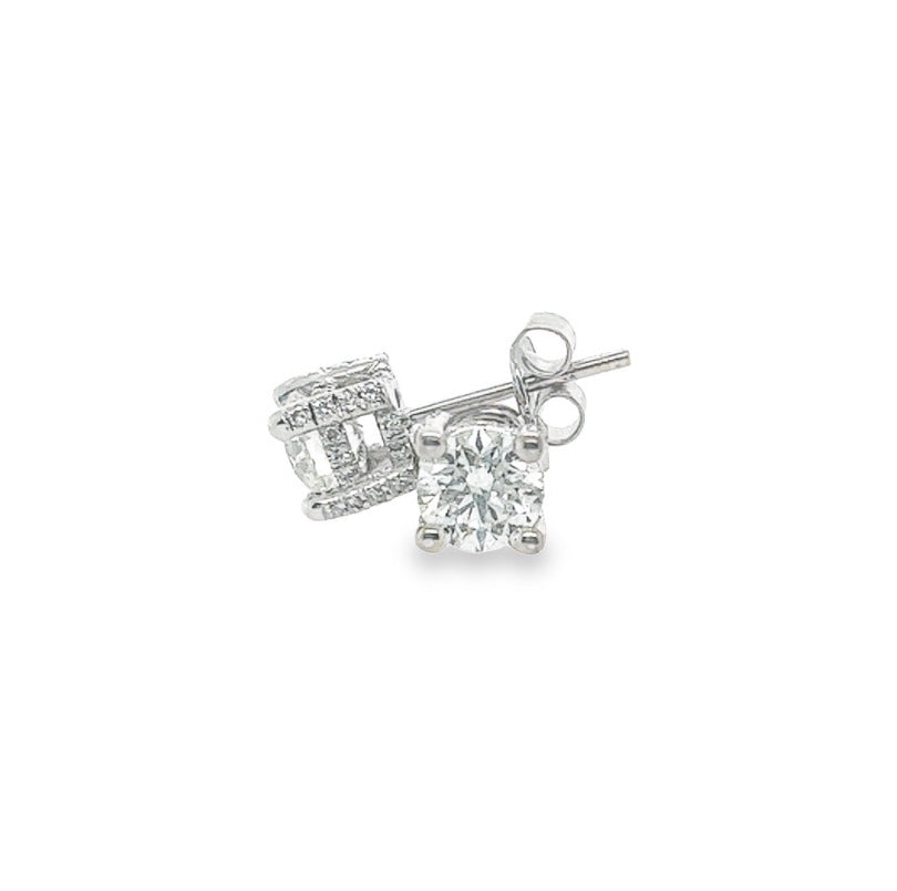 Diamond stud earrings 1.80Ct .