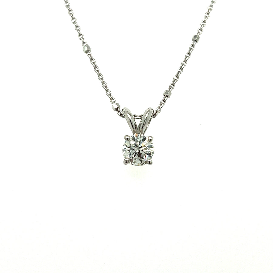 Solitaire diamond pendant with gold chain 0.50Ct