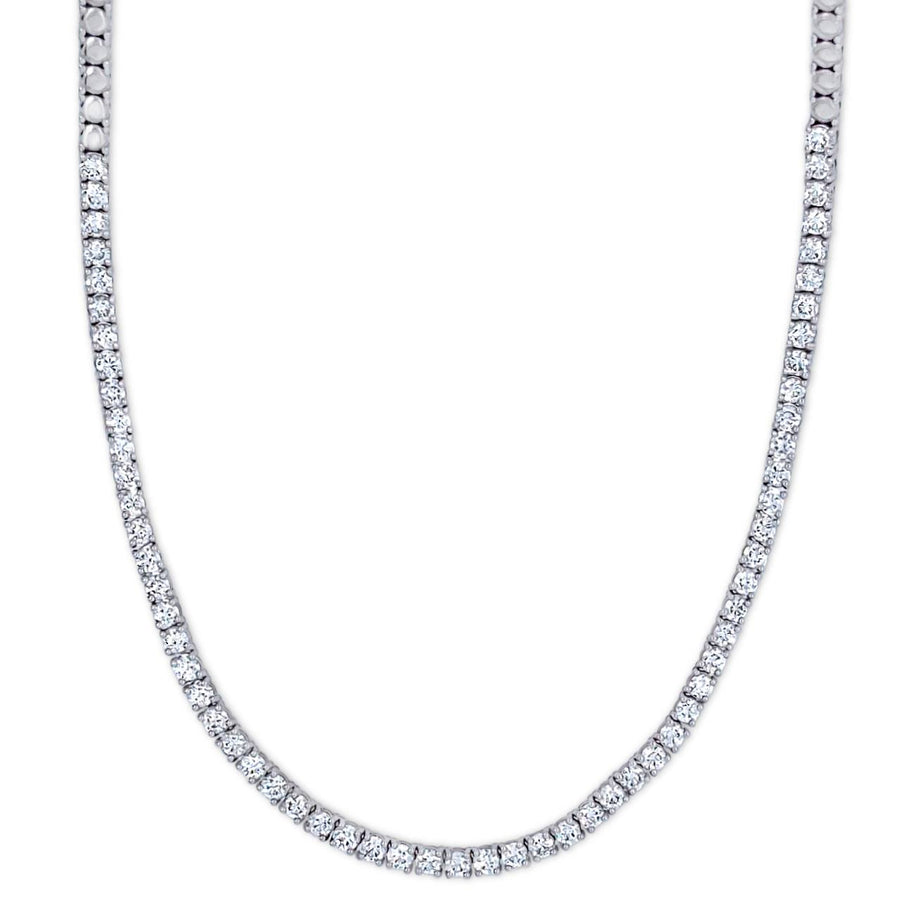 Diamond Tennis Necklace half diamonds 5.96Ct